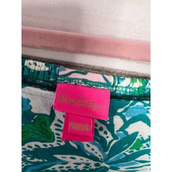 LILLY PULITZER Delaney Dress In Botantical Green Safari Sangria Girls XL (12-14) - Picture 4 of 5